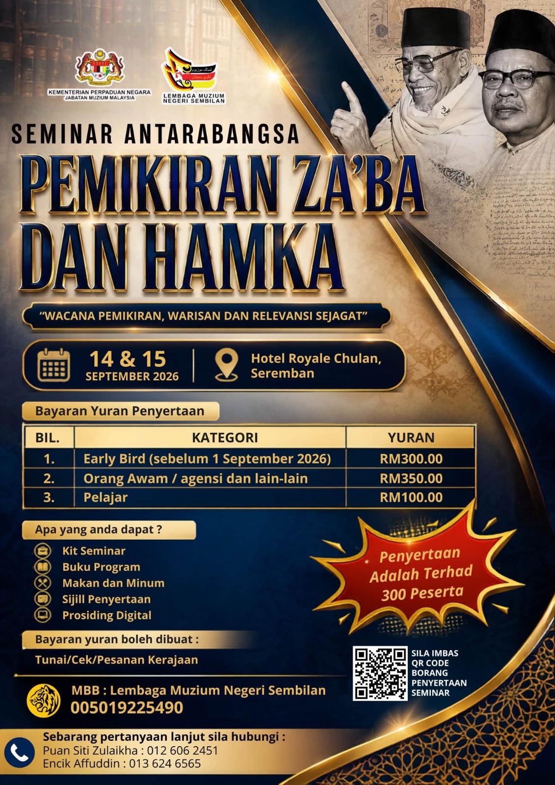 Seminar Antarabangsa Pemikiran Za’Ba dan Hamka: “Wacana Pemikiran, Warisan dan Relevansi Sejagat”